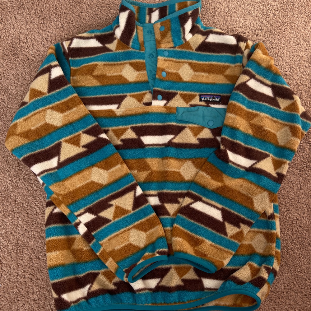 Patagonia Synchilla Fleece with Teal and Brown
